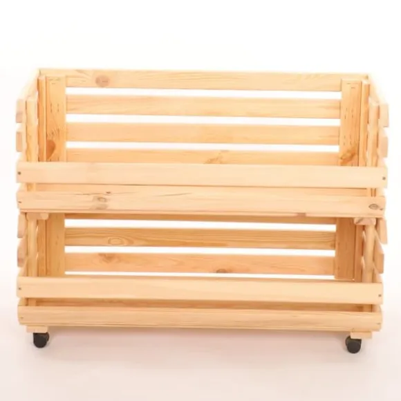Grøntsagskasser på hjul RAWA /bredde 77cm - Naturlig