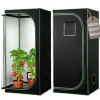 Growtelt - Indendørs Plantetelt - 80 x 80 x 180 cm - 600D Højreflekterende Mylar - Observationsvindue - Gulvbakke - Robust Lynlås
