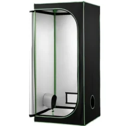 Growtelt - Indendørs Plantetelt - 80 x 80 x 180 cm - 600D Højreflekterende Mylar - Observationsvindue - Gulvbakke - Robust Lynlås