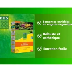 Græsplæne - BHS - Rustik Græsplæne 1 KG - Stærkere og bedre beskyttet - Hurtig og holdbar - Alle typer terræn og klimaer, Robust