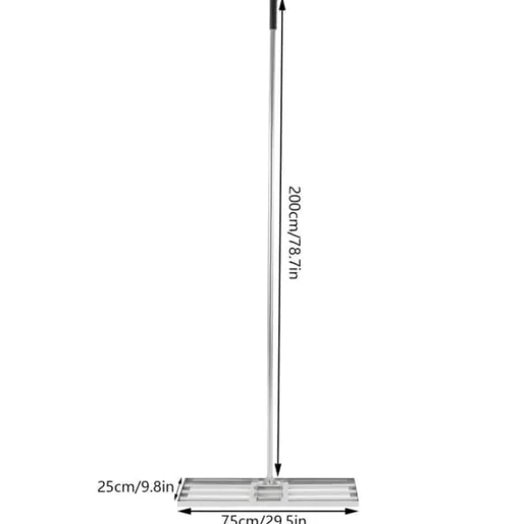 Græsplæne Jævner, Rustfrit Stål, Ergonomisk Håndtag,75x25x200cm, Sølv