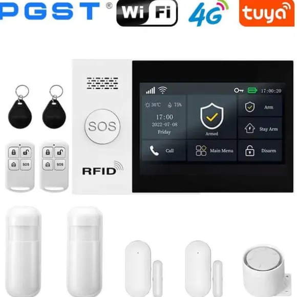 GSM Alarm System, Smart App Kontrol, Trådløs Forbindelse,B-4G, EU stik
