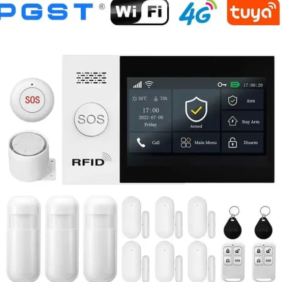 GSM Alarm System, Smart App Kontrol, Trådløs Forbindelse,EU stik, D-4G