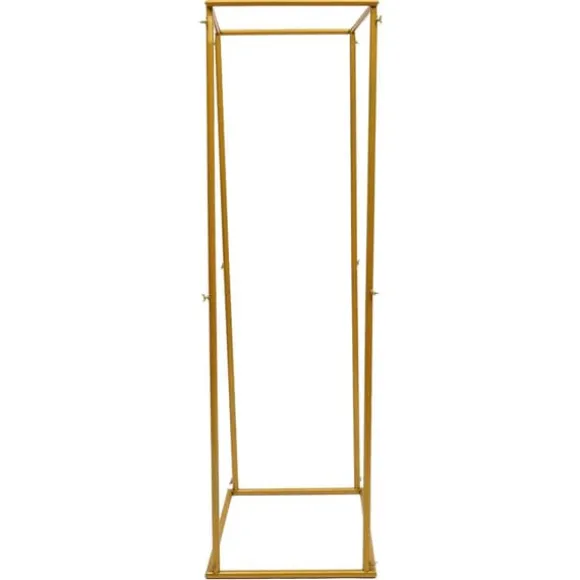 Guld metal blomsterstander, søjle til bryllupsbaggrund & plantehylde, 180 cm