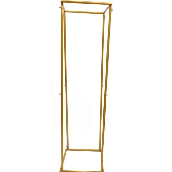 Guld metal blomsterstander, søjle til bryllupsbaggrund & plantehylde, 180 cm