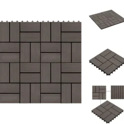 Gulve - Living terrassefliser 11 stk. WPC 30 x 30 cm 1 m2 mørkebrun