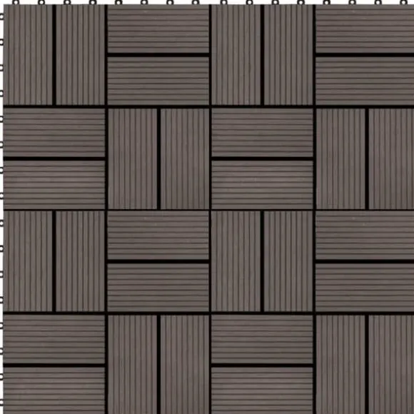 Gulve - Living terrassefliser 22 stk. 30 x 30 cm 2 m2 WPC mørkebrun