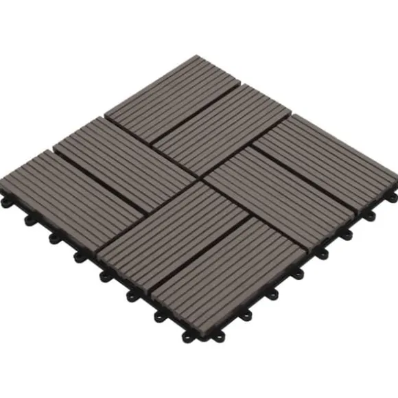 Gulve - Living terrassefliser 22 stk. 30 x 30 cm 2 m2 WPC mørkebrun