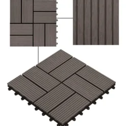 Gulve - Living terrassefliser 22 stk. 30 x 30 cm 2 m2 WPC mørkebrun