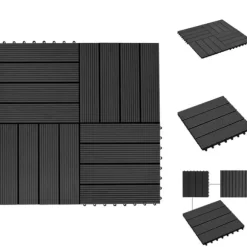 Gulve - Living terrassefliser 22 stk. 30 x 30 cm 2 m2 WPC sort