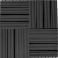 Gulve - Living terrassefliser 22 stk. 30 x 30 cm 2 m2 WPC sort