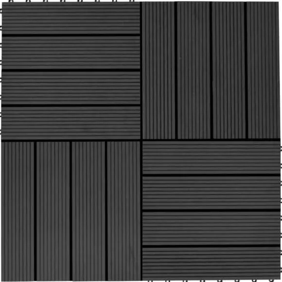 Gulve - Living terrassefliser 22 stk. 30 x 30 cm 2 m2 WPC sort