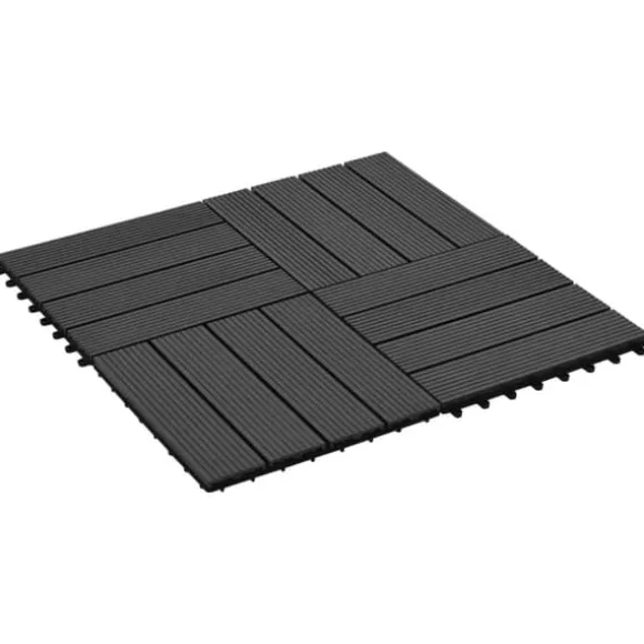Gulve - Living terrassefliser 22 stk. 30 x 30 cm 2 m2 WPC sort