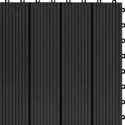Gulve - Living terrassefliser 22 stk. 30 x 30 cm 2 m2 WPC sort