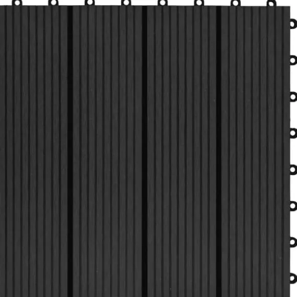 Gulve - Living terrassefliser 22 stk. 30 x 30 cm 2 m2 WPC sort