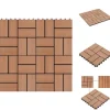 Gulve - Living terrassefliser 11 stk. WPC 30 x 30 cm 1 m2 brun