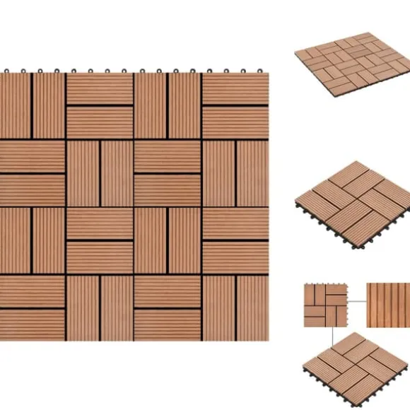 Gulve - Living terrassefliser 11 stk. WPC 30 x 30 cm 1 m2 brun