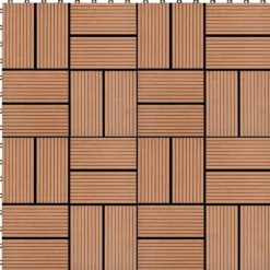 Gulve - Living terrassefliser 11 stk. WPC 30 x 30 cm 1 m2 brun