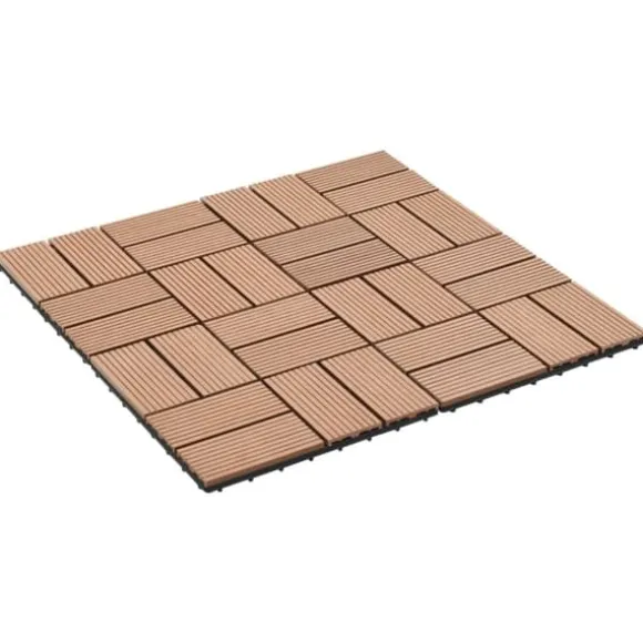 Gulve - Living terrassefliser 11 stk. WPC 30 x 30 cm 1 m2 brun
