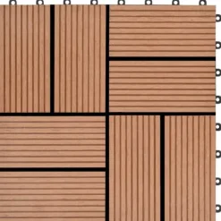 Gulve - Living terrassefliser 11 stk. WPC 30 x 30 cm 1 m2 brun