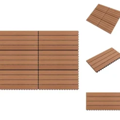 Gulve - Living WPC-fliser 60 x 30 cm 6 stk. 1 m² brun