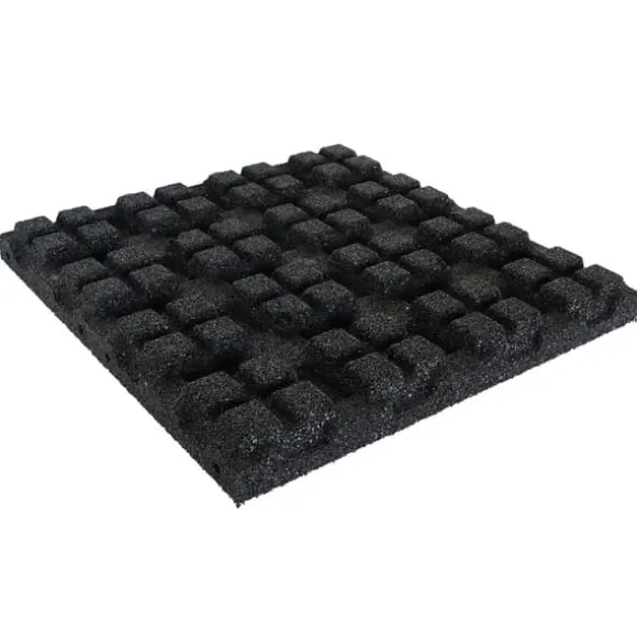 Gummiflise 110 mm - 50 x 50 cm - Sort