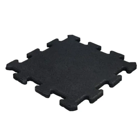 Gummi-puslespilflise med EPDM-toplag 25 mm - Sort (RAL 9004) - Cfl-S1 - Midterstykke