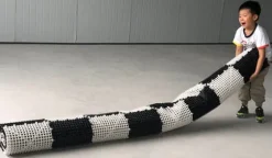 Gummi-skakbræt til udendørs/haveskak og dam (30 cm firkantet)