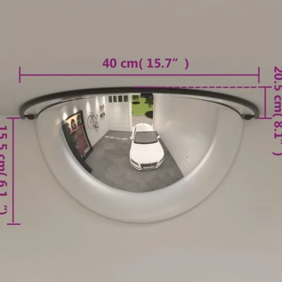 Halve kuppelspejle 2 stk. Ø40 cm - Sikkerhedsspejl i akryl | Farve: Transparent | Størrelse: Ø40 cm