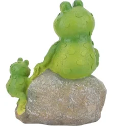 Harpiks Dyr Siddende på Sten Figur Dekoration Græsplæne Have Gårdhave Ornamenter