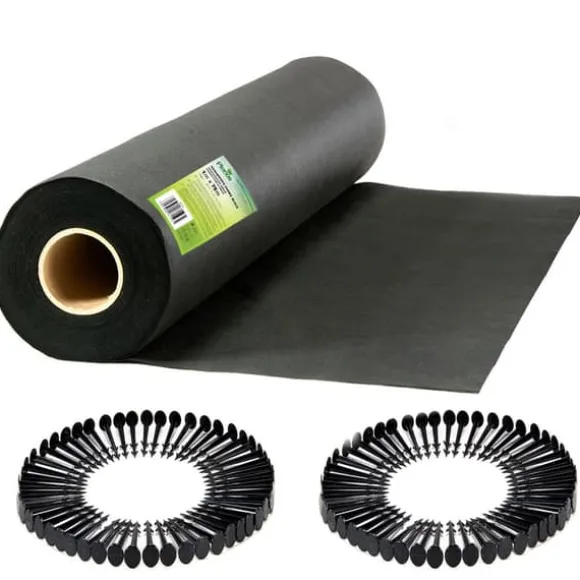 Have agrotekstil 1 m x 75 m + 100 Plonos stifter - sort