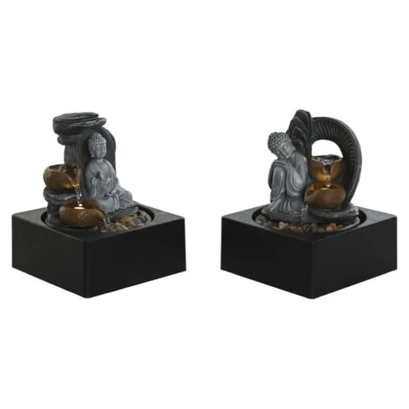 Have springvand DKD Home Decor Buddha Harpiks 18 x 18 x 22 cm Orientalsk (2 enheder)