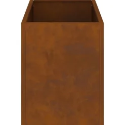 Haveblomsterkrukke i stål - Vejrbestandig | Størrelse: 50x32x40 cm | Farve: Brun