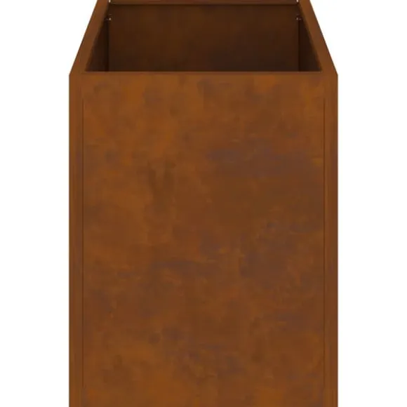 Haveblomsterkrukke i stål - Vejrbestandig | Størrelse: 50x32x40 cm | Farve: Brun