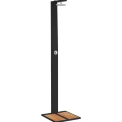 Havebruser i polyrattan med akacietræ - Udendørs bruser | Farve: Sort | Størrelse: 50x55x224 cm