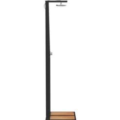 Havebruser i polyrattan med akacietræ - Udendørs bruser | Farve: Sort | Størrelse: 50x55x224 cm