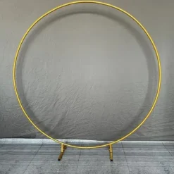 Havebryllup Bryllupsmetalstand, Cirkulært Bue Design, Dekoration til Flere Anledninger, 2m(78,7in), Guld