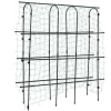 Havebue - Espalier med net - Rustbestandigt stål & PE - Mål 180×30×180 cm - Rør Ø16 mm - Til klatreplanter - Sort