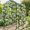 Havebue Espalier - Metal Plantestativ - 160 cm Høj - Pulverlakeret - Til Klatreplanter & Agurker - Udendørs Bue/Tunnel - Hvid