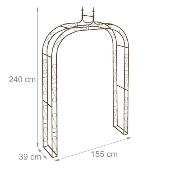Havebue, Metal, 240x155x39 cm, Brun