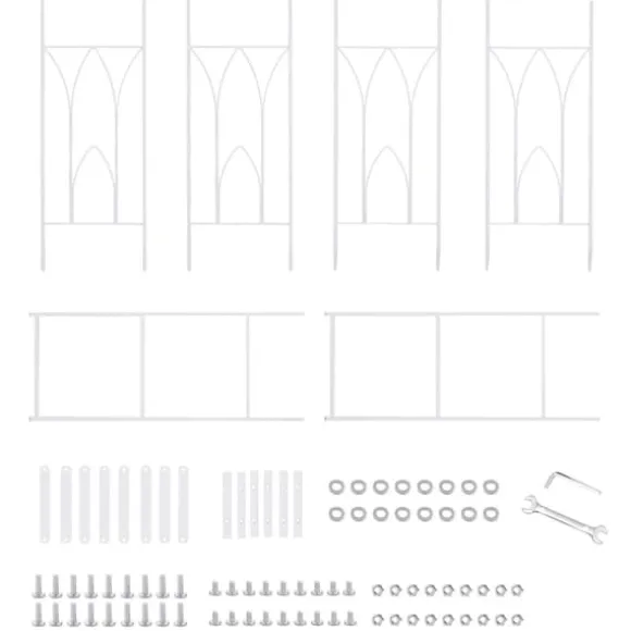 Havebue Pergola - Metalspalier - PVC-belagt ramme - Ekstra robust til udendørs brug - Til klatreplanter og bryllup - Hvid