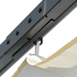 Havebuer, espalierer & pergolaer - Living pergola med tilbagetrækkeligt tag 3x3 m stål cremefarvet