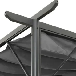Havebuer, espalierer & pergolaer - Living pergola med sammenrulleligt tag 3x3 m 180 g/m² antracitgrå