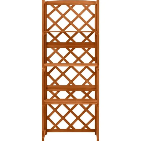 Havebuer, espalierer & pergolaer - Living espalier med hylder 55x30x140 cm massivt grantræ