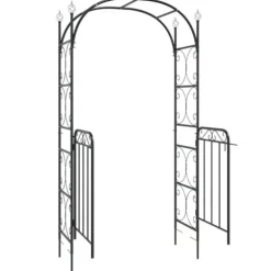 Havebuer, espalierer & pergolaer - Living havebue med låge 108x45x235 cm stål sort
