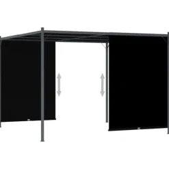 Havebuer, espalierer & pergolaer - Living pergola tilbagetrækkeligt tag 3x3 m antracitgrå