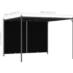 Havebuer, espalierer & pergolaer - Living pergola tilbagetrækkeligt tag 3x3 m antracitgrå