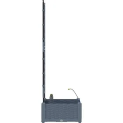 Havedåse med automatisk vanding - Rektangulær plantekasse i stål | Farve: Lysegrå | Størrelse: 40x40x126 cm