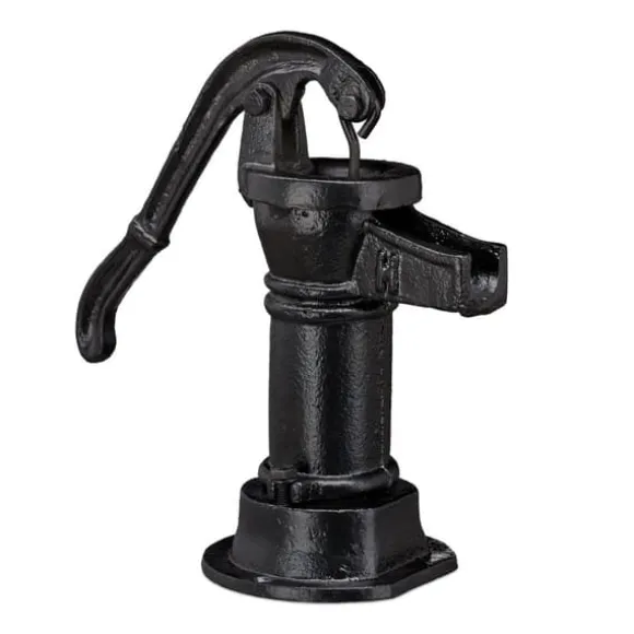 Havefigur, Dekorativ støbejernspumpe, 22.5x13.5x10.5 cm, Sort