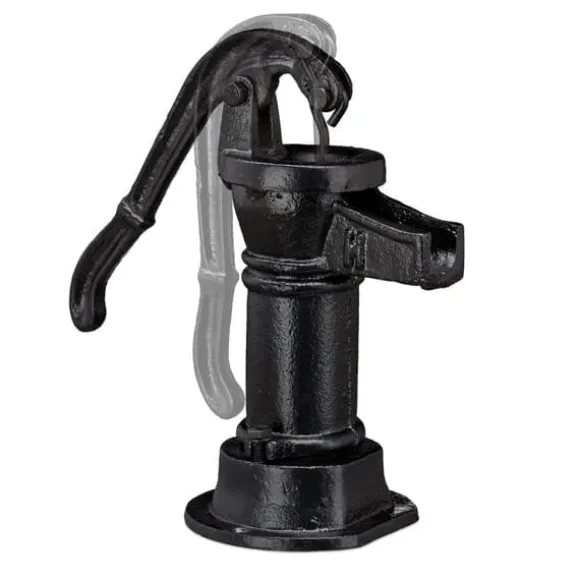 Havefigur, Dekorativ støbejernspumpe, 22.5x13.5x10.5 cm, Sort